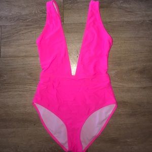 missguided deep V swimsuit